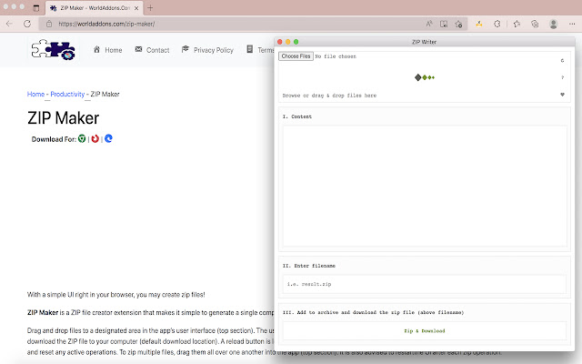 ZIP Maker from Chrome web store to be run with OffiDocs Chromium online ZIP Maker from Chrome web store to be run with OffiDocs Chromium online