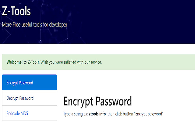 ztools Encrypt password online from Chrome web store to be run with OffiDocs Chromium online ztools Encrypt password online from Chrome web store to be run with OffiDocs Chromium online