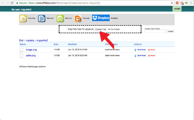OffiDocs upload files OffiDocs upload files