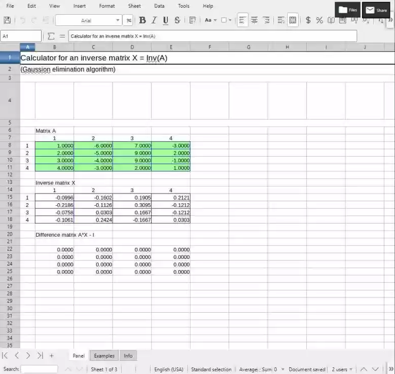 Calculator for inverse matrix valid screenshot Calculator for inverse matrix valid screenshot