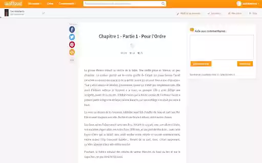 Aide aux commentaires WattPad from Chrome web store to be run with OffiDocs Chromium online Aide aux commentaires WattPad from Chrome web store to be run with OffiDocs Chromium online