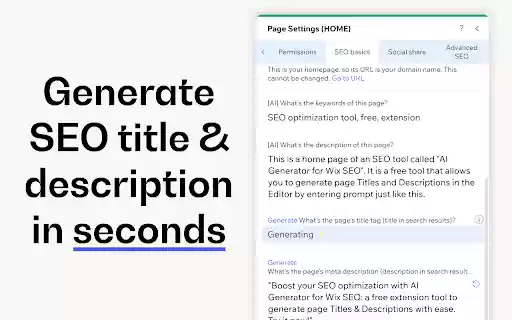AI Generator for Wix SEO from Chrome web store to be run with OffiDocs Chromium online AI Generator for Wix SEO from Chrome web store to be run with OffiDocs Chromium online