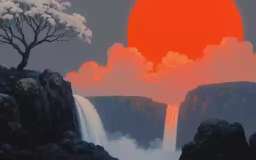 Anime Sunset Waterfall from Chrome web store to be run with OffiDocs Chromium online Anime Sunset Waterfall from Chrome web store to be run with OffiDocs Chromium online