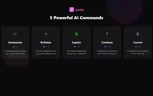 Axrisi AI Summarizer Text Tool for Smarter Web Reading from Chrome web store to be run with OffiDocs Chromium online Axrisi AI Summarizer Text Tool for Smarter Web Reading from Chrome web store to be run with OffiDocs Chromium online