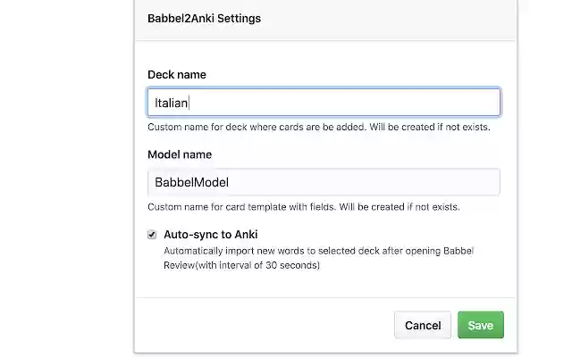 Babbel2Anki from Chrome web store to be run with OffiDocs Chromium online Babbel2Anki from Chrome web store to be run with OffiDocs Chromium online