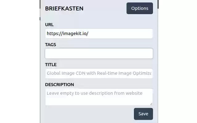 Briefkasten Bookmarks from Chrome web store to be run with OffiDocs Chromium online Briefkasten Bookmarks from Chrome web store to be run with OffiDocs Chromium online