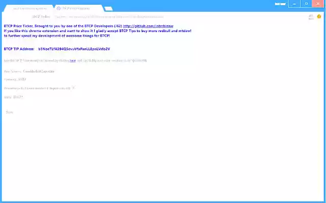 BTCP Ticker from Chrome web store to be run with OffiDocs Chromium online BTCP Ticker from Chrome web store to be run with OffiDocs Chromium online
