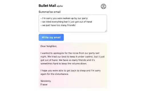 Bullet Mail from Chrome web store to be run with OffiDocs Chromium online Bullet Mail from Chrome web store to be run with OffiDocs Chromium online