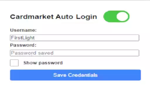 Cardmarket Auto Login from Chrome web store to be run with OffiDocs Chromium online Cardmarket Auto Login from Chrome web store to be run with OffiDocs Chromium online