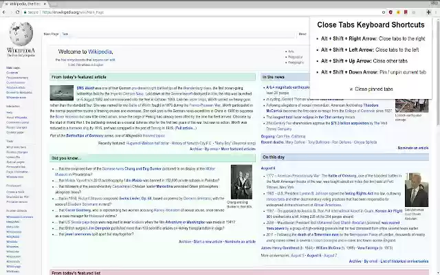 Close and Pin Tabs Keyboard Shortcuts from Chrome web store to be run with OffiDocs Chromium online Close and Pin Tabs Keyboard Shortcuts from Chrome web store to be run with OffiDocs Chromium online