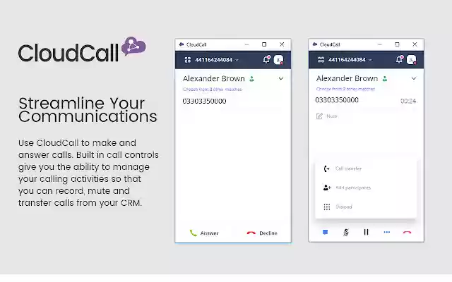 CloudCall Unified Communications for CRM from Chrome web store to be run with OffiDocs Chromium online CloudCall Unified Communications for CRM from Chrome web store to be run with OffiDocs Chromium online