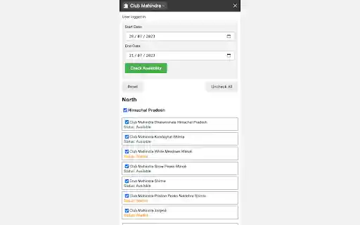 Club Mahindra Status Checker from Chrome web store to be run with OffiDocs Chromium online Club Mahindra Status Checker from Chrome web store to be run with OffiDocs Chromium online