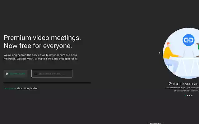 Dark Mode for Google Meet™ from Chrome web store to be run with OffiDocs Chromium online Dark Mode for Google Meet™ from Chrome web store to be run with OffiDocs Chromium online