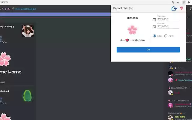 Discord Chat Exporter Save discord chats from Chrome web store to be run with OffiDocs Chromium online Discord Chat Exporter Save discord chats from Chrome web store to be run with OffiDocs Chromium online