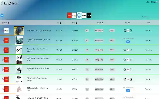 Easy2Track from Chrome web store to be run with OffiDocs Chromium online Easy2Track from Chrome web store to be run with OffiDocs Chromium online