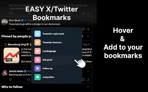 Easy X / Twitter Bookmark Folder from Chrome web store to be run with OffiDocs Chromium online Easy X / Twitter Bookmark Folder from Chrome web store to be run with OffiDocs Chromium online