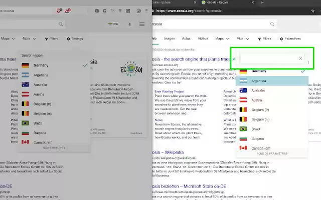 Ecosia language switcher from Chrome web store to be run with OffiDocs Chromium online Ecosia language switcher from Chrome web store to be run with OffiDocs Chromium online