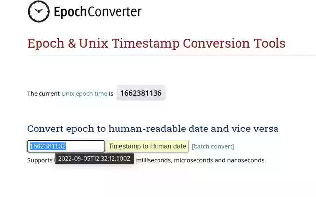 Epoch Converter from Chrome web store to be run with OffiDocs Chromium online Epoch Converter from Chrome web store to be run with OffiDocs Chromium online