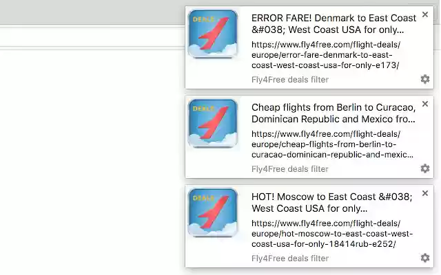 Fly4Free notification manager from Chrome web store to be run with OffiDocs Chromium online Fly4Free notification manager from Chrome web store to be run with OffiDocs Chromium online