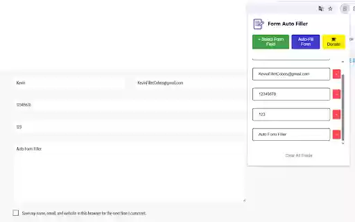 Form AutoFiller from Chrome web store to be run with OffiDocs Chromium online Form AutoFiller from Chrome web store to be run with OffiDocs Chromium online
