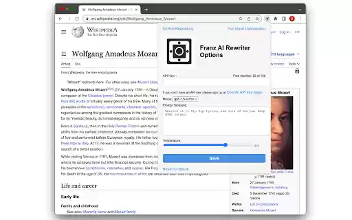 Franz AI Text Rewriter from Chrome web store to be run with OffiDocs Chromium online Franz AI Text Rewriter from Chrome web store to be run with OffiDocs Chromium online