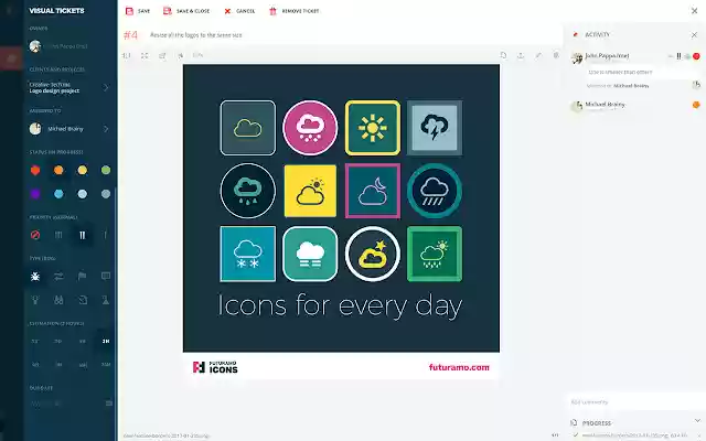 Futuramo Visual Tickets from Chrome web store to be run with OffiDocs Chromium online Futuramo Visual Tickets from Chrome web store to be run with OffiDocs Chromium online
