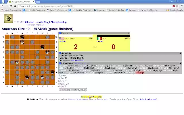 Game of Amazons (littlegolem.net) from Chrome web store to be run with OffiDocs Chromium online Game of Amazons (littlegolem.net) from Chrome web store to be run with OffiDocs Chromium online