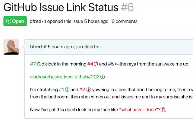 GitHub Issue Link Status from Chrome web store to be run with OffiDocs Chromium online GitHub Issue Link Status from Chrome web store to be run with OffiDocs Chromium online