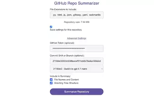 GitHub Repo Summarizer from Chrome web store to be run with OffiDocs Chromium online GitHub Repo Summarizer from Chrome web store to be run with OffiDocs Chromium online