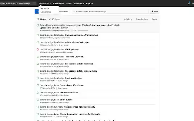 GitHub Saved Filters from Chrome web store to be run with OffiDocs Chromium online GitHub Saved Filters from Chrome web store to be run with OffiDocs Chromium online