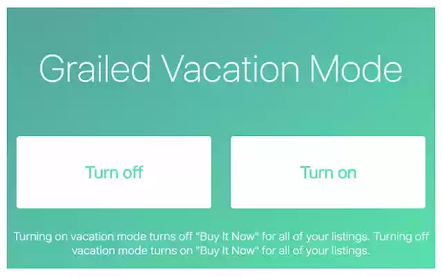 Grailed Vacation Mode from Chrome web store to be run with OffiDocs Chromium online Grailed Vacation Mode from Chrome web store to be run with OffiDocs Chromium online