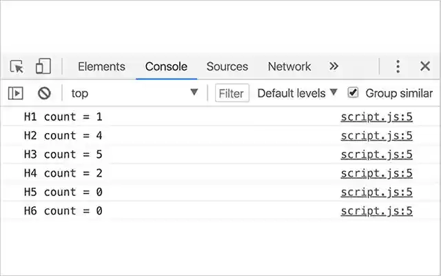 H1 H6 tags count from Chrome web store to be run with OffiDocs Chromium online H1 H6 tags count from Chrome web store to be run with OffiDocs Chromium online