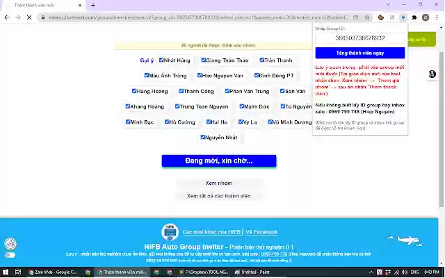 HiFB Auto Group Inviter Mời nhóm Facebook from Chrome web store to be run with OffiDocs Chromium online HiFB Auto Group Inviter Mời nhóm Facebook from Chrome web store to be run with OffiDocs Chromium online