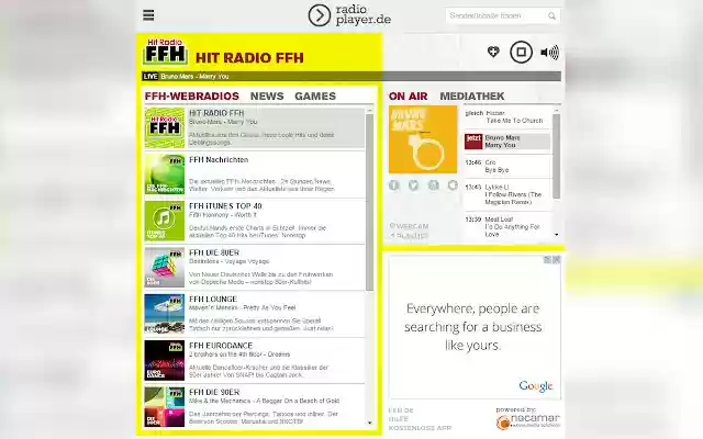 HIT RADIO FFH Webradio from Chrome web store to be run with OffiDocs Chromium online HIT RADIO FFH Webradio from Chrome web store to be run with OffiDocs Chromium online