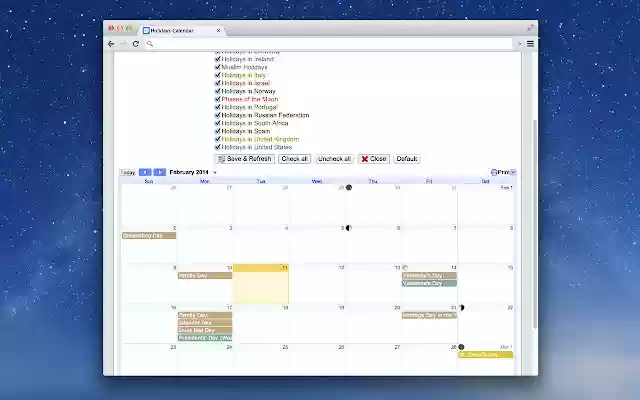 Holidays Calendar with Drive from Chrome web store to be run with OffiDocs Chromium online Holidays Calendar with Drive from Chrome web store to be run with OffiDocs Chromium online