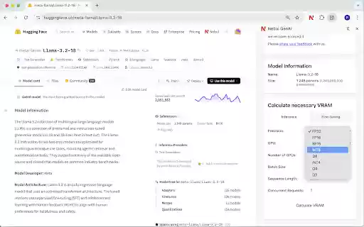 Hugging Face VRAM Calculator from Chrome web store to be run with OffiDocs Chromium online Hugging Face VRAM Calculator from Chrome web store to be run with OffiDocs Chromium online