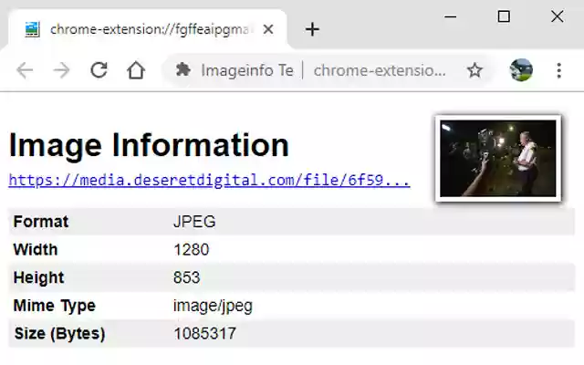 Imageinfo Test By Garrett from Chrome web store to be run with OffiDocs Chromium online Imageinfo Test By Garrett from Chrome web store to be run with OffiDocs Chromium online