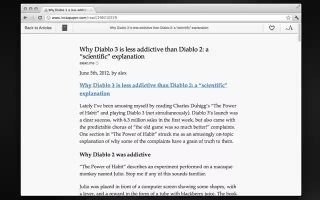 Instapaper Restyled from Chrome web store to be run with OffiDocs Chromium online Instapaper Restyled from Chrome web store to be run with OffiDocs Chromium online