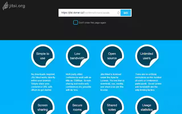 Jitsi Desktop Streamer for jitsi.donar.cz from Chrome web store to be run with OffiDocs Chromium online Jitsi Desktop Streamer for jitsi.donar.cz from Chrome web store to be run with OffiDocs Chromium online