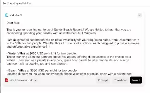 Kai AI Email Assistant from Chrome web store to be run with OffiDocs Chromium online Kai AI Email Assistant from Chrome web store to be run with OffiDocs Chromium online