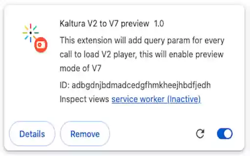 Kaltura V2 to V7 preview from Chrome web store to be run with OffiDocs Chromium online Kaltura V2 to V7 preview from Chrome web store to be run with OffiDocs Chromium online