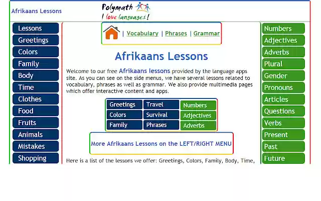 Learn Afrikaans from Chrome web store to be run with OffiDocs Chromium online Learn Afrikaans from Chrome web store to be run with OffiDocs Chromium online