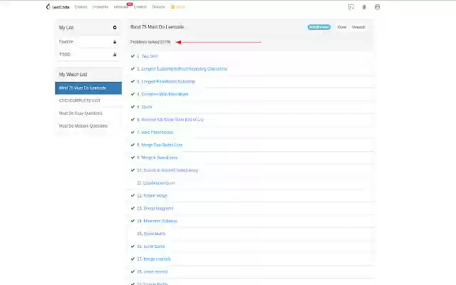 Leetcode List Stats from Chrome web store to be run with OffiDocs Chromium online Leetcode List Stats from Chrome web store to be run with OffiDocs Chromium online