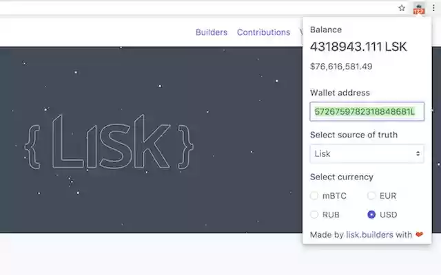 Lisk Ticker from Chrome web store to be run with OffiDocs Chromium online Lisk Ticker from Chrome web store to be run with OffiDocs Chromium online