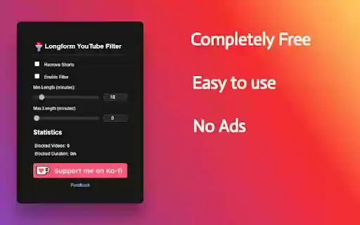 Longform YouTube Filter from Chrome web store to be run with OffiDocs Chromium online Longform YouTube Filter from Chrome web store to be run with OffiDocs Chromium online