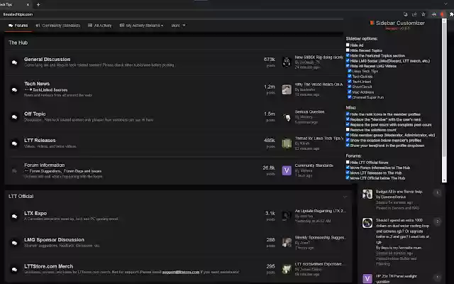 LTT Sidebar Customizer from Chrome web store to be run with OffiDocs Chromium online LTT Sidebar Customizer from Chrome web store to be run with OffiDocs Chromium online