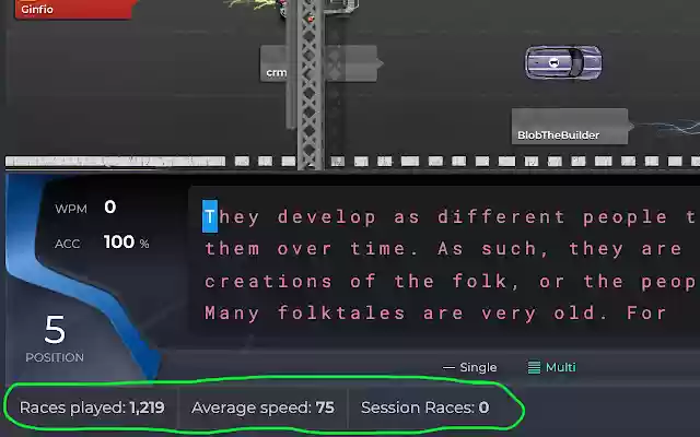 Nitro Type stats on race page viewer from Chrome web store to be run with OffiDocs Chromium online Nitro Type stats on race page viewer from Chrome web store to be run with OffiDocs Chromium online