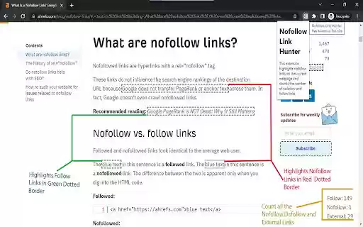 Nofollow Link Hunter from Chrome web store to be run with OffiDocs Chromium online Nofollow Link Hunter from Chrome web store to be run with OffiDocs Chromium online