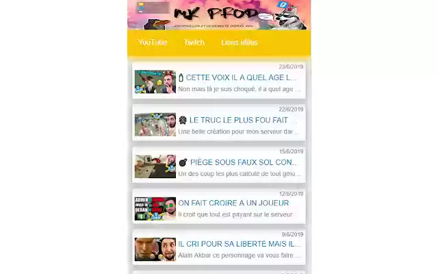 Notifications Vidéos de MkProd from Chrome web store to be run with OffiDocs Chromium online Notifications Vidéos de MkProd from Chrome web store to be run with OffiDocs Chromium online