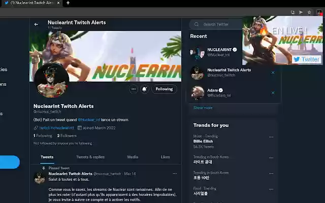 Nuclear Int Twitch Alerts from Chrome web store to be run with OffiDocs Chromium online Nuclear Int Twitch Alerts from Chrome web store to be run with OffiDocs Chromium online